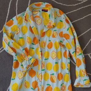 Lemon and orange print shirt